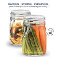 33.75oz 1000ml  Clip top square glass mason jar for food storage